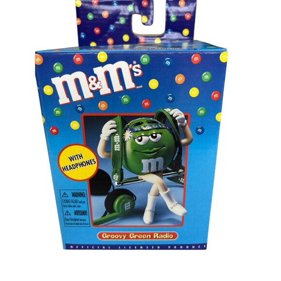 VTG M&M Groovy Green Radio Swing Lanyard Headphones New Old Stock - Picture 8 of 15